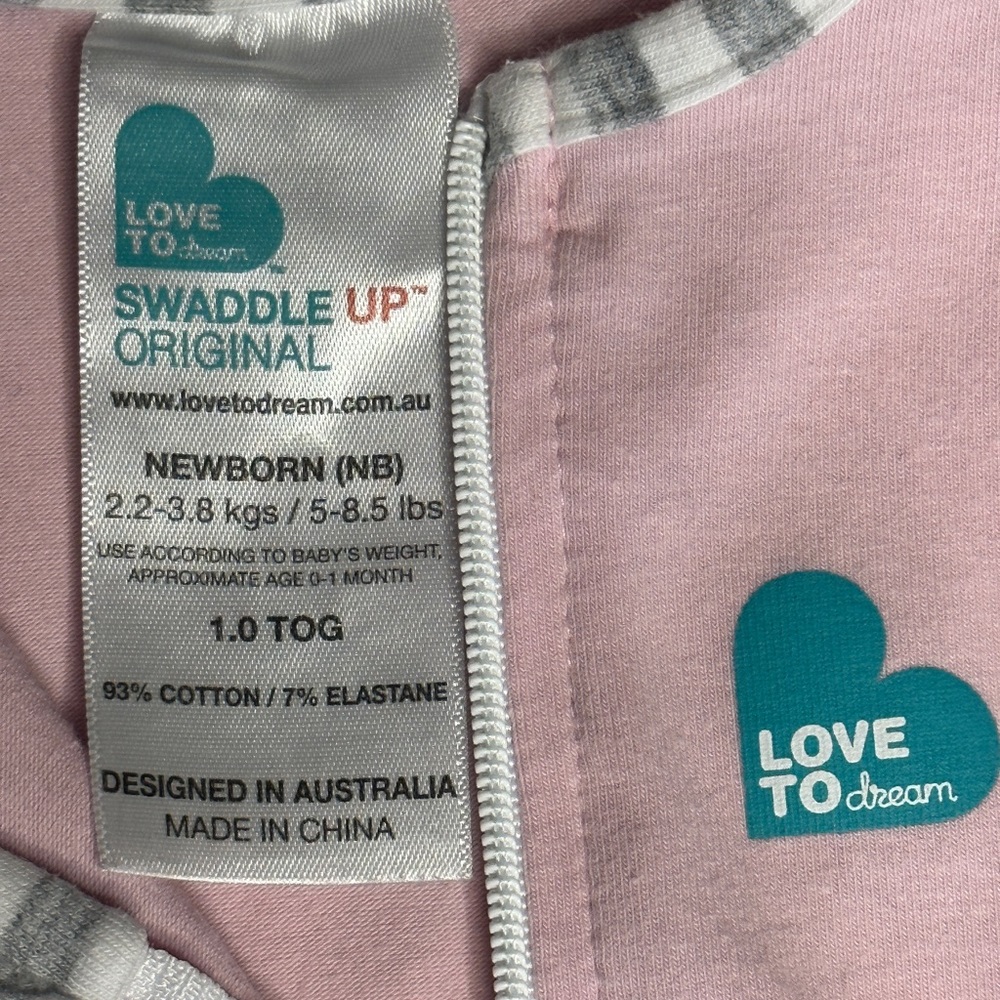 Love to Dream SwaddleUp Orig’l 1.0 Tog Sleep Sack Pink 0000 Baby 0-3mth Preloved - Picture 5 of 6